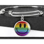 Rainbow Pride Smiley Face Emoji LGBTQ Bracelet - TreasureNoni