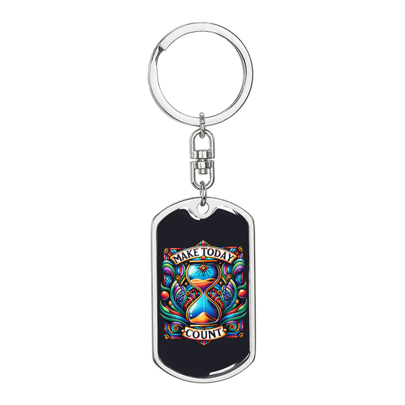 Inspirational Quote Dog Tag Keychain, 