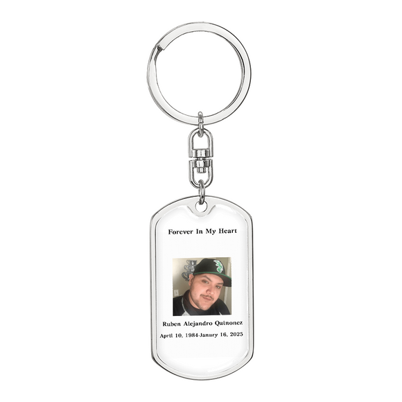 Memorial Dog Tag Keychain