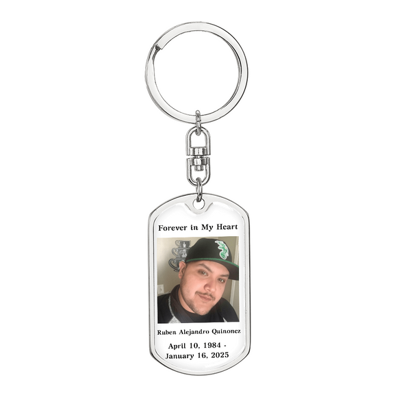 Memorial Dog Tag Keychain, Loss of Loved One, Customized, Bereavement Gift,