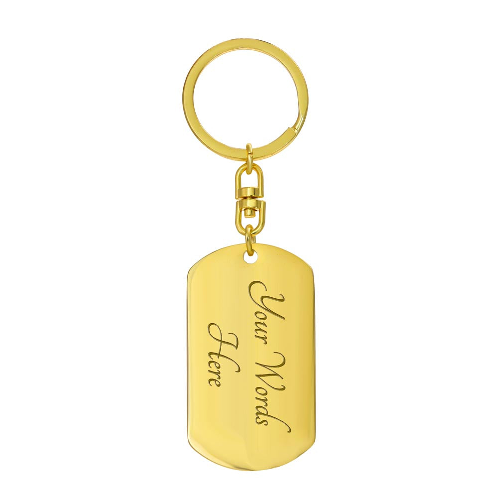 Inspirational Quote Dog Tag Keychain, "Make Today Count" available in a Stainless Steel or Gold Finish. Motivational Dog Tag Keychain for Everyday Inspiration
