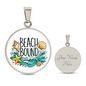 Beach Bound Necklace, Ocean Wave Pendant, Coastal Jewelry Gift, Stainless Steel or 18K Gold Finish Necklace