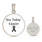 Not Today Cancer Necklace, Skin Cancer Awareness Black Ribbon Pendant, Inspirational Cancer Support Gift, Encouragement Gift for Fighters & Survivors
