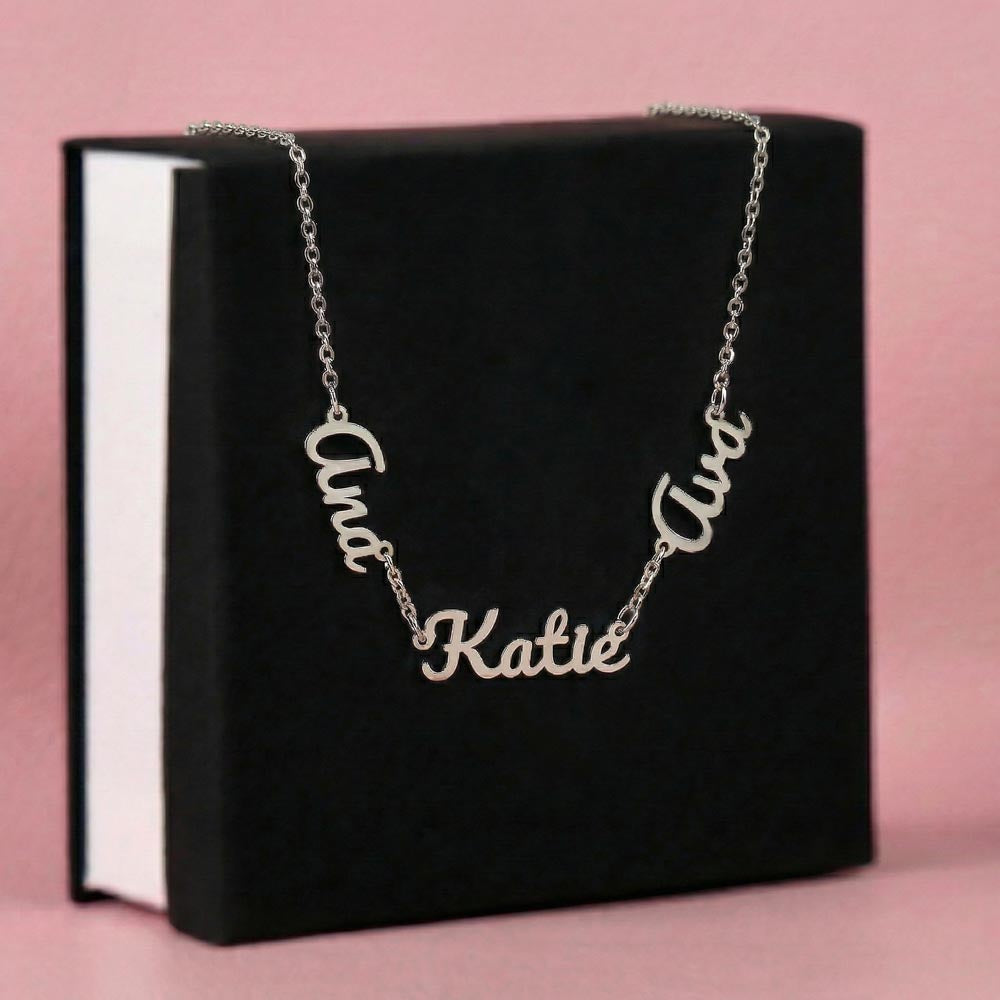 Custom Name Necklace for Mom, Grandma, Personalized Children’s Names Necklace, Stainless Steel or 18K Gold Finish, Best Friends Jewelry