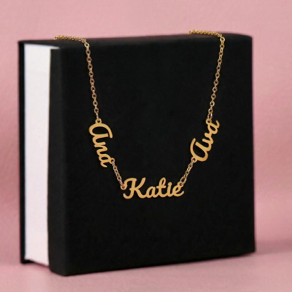 Custom Name Necklace for Mom, Grandma, Personalized Children’s Names Necklace, Stainless Steel or 18K Gold Finish, Best Friends Jewelry