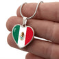Celebrate Mexican Pride - Mexican Flag Heart Pendant Necklace, Perfect Gift for Heritage and Culture Lovers, Ideal Gift for Her