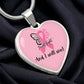 I Will Fight and I Will Win Heart Necklace – Breast Cancer Support Pendant, Pink Ribbon Fighter Survivor Jewelry Gift