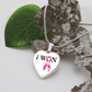 I Won, Breast Cancer Survivor Heart Pendant Necklace, Breast Cancer Support Jewelry