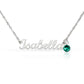 Custom Name Necklace with Birthstone – Personalized Script Name Necklace – Stainless Steel or 18K Gold Finish