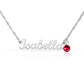 Custom Name Necklace with Birthstone – Personalized Script Name Necklace – Stainless Steel or 18K Gold Finish