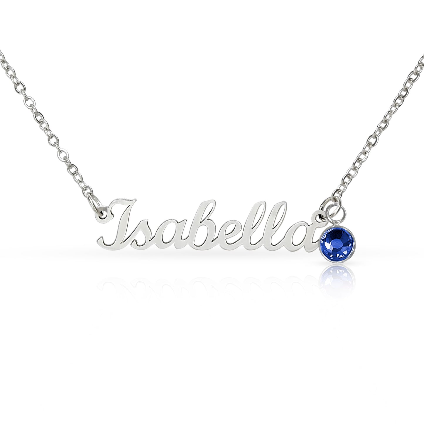 Custom Name Necklace with Birthstone – Personalized Script Name Necklace – Stainless Steel or 18K Gold Finish – Custom Gift for Mom, Grandma, Sister, Wife