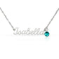 Custom Name Necklace with Birthstone – Personalized Script Name Necklace – Stainless Steel or 18K Gold Finish – Custom Gift for Mom, Grandma, Sister, Wife