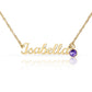 Custom Name Necklace with Birthstone – Personalized Script Name Necklace – Stainless Steel or 18K Gold Finish – Custom Gift for Mom, Grandma, Sister, Wife