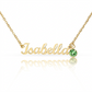 Custom Name Necklace with Birthstone – Personalized Script Name Necklace – Stainless Steel or 18K Gold Finish – Custom Gift for Mom, Grandma, Sister, Wife