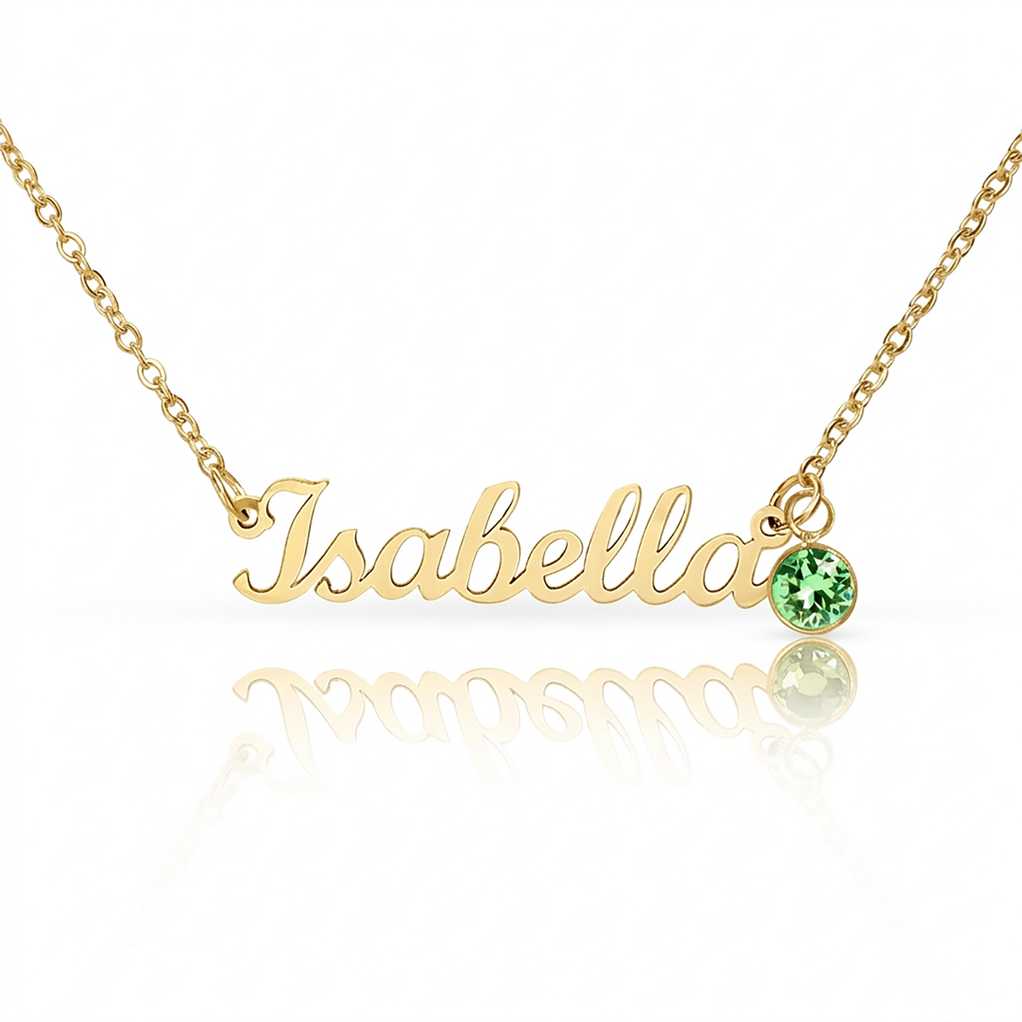 Custom Name Necklace with Birthstone – Personalized Script Name Necklace – Stainless Steel or 18K Gold Finish – Custom Gift for Mom, Grandma, Sister, Wife