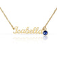 Custom Name Necklace with Birthstone – Personalized Script Name Necklace – Stainless Steel or 18K Gold Finish – Custom Gift for Mom, Grandma, Sister, Wife