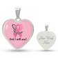 I Will Fight and I Will Win Heart Necklace – Breast Cancer Support Pendant, Pink Ribbon Fighter Survivor Jewelry Gift