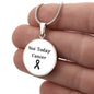 Not Today Cancer Necklace, Skin Cancer Awareness Black Ribbon Pendant, Inspirational Cancer Support Gift, Encouragement Gift for Fighters & Survivors