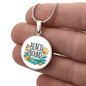 Beach Bound Necklace, Ocean Wave Pendant, Coastal Jewelry Gift, Stainless Steel or 18K Gold Finish Necklace