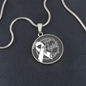 Lung Cancer Support Necklace with White Ribbon, Hope Faith Cure Circle Pendant, Personalized Cancer Awareness Gift, Engraving Available