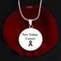 Not Today Cancer Necklace, Skin Cancer Awareness Black Ribbon Pendant, Inspirational Cancer Support Gift, Encouragement Gift for Fighters & Survivors