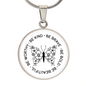 Inspirational Be Kind Be Brave Be Bold Necklace – Engravable circle pendant in 18K gold finish or stainless steel, empowering gift for her