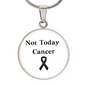 Not Today Cancer Necklace, Skin Cancer Awareness Black Ribbon Pendant, Inspirational Cancer Support Gift, Encouragement Gift for Fighters & Survivors