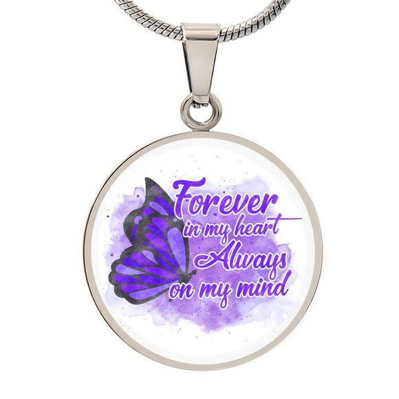 Always on My Mind Memorial Necklace - Remembrance Jewelry Gift - Engravable 