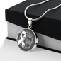 Lung Cancer Support Necklace with White Ribbon, Hope Faith Cure Circle Pendant, Personalized Cancer Awareness Gift, Engraving Available