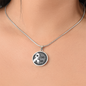 Lung Cancer Support Necklace with White Ribbon, Hope Faith Cure Circle Pendant, Personalized Cancer Awareness Gift, Engraving Available