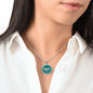 Ovarian Cancer Support Necklace, Fight Cancer Circle Pendant, Strength Courage Hope Jewelry, Survivor Gift, 18K Gold Finish or Stainless Steel