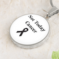 Not Today Cancer Necklace, Skin Cancer Awareness Black Ribbon Pendant, Inspirational Cancer Support Gift, Encouragement Gift for Fighters & Survivors
