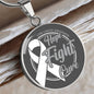 Lung Cancer Support Necklace with White Ribbon, Hope Faith Cure Circle Pendant, Personalized Cancer Awareness Gift, Engraving Available