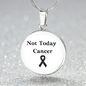 Not Today Cancer Necklace, Skin Cancer Awareness Black Ribbon Pendant, Inspirational Cancer Support Gift, Encouragement Gift for Fighters & Survivors