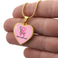 I Will Fight and I Will Win Heart Necklace – Breast Cancer Support Pendant, Pink Ribbon Fighter Survivor Jewelry Gift