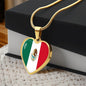 Celebrate Mexican Pride - Mexican Flag Heart Pendant Necklace, Perfect Gift for Heritage and Culture Lovers, Ideal Gift for Her