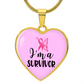 Breast Cancer Survivor Necklace, “I'm a Survivor” Pink Ribbon Heart Pendant, Cancer Survivor Gift, 18K Gold Finish or Stainless Steel