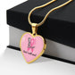 I Will Fight and I Will Win Heart Necklace – Breast Cancer Support Pendant, Pink Ribbon Fighter Survivor Jewelry Gift