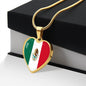 Celebrate Mexican Pride - Mexican Flag Heart Pendant Necklace, Perfect Gift for Heritage and Culture Lovers, Ideal Gift for Her