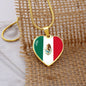 Celebrate Mexican Pride - Mexican Flag Heart Pendant Necklace, Perfect Gift for Heritage and Culture Lovers, Ideal Gift for Her