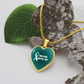 Cervical Cancer Awareness Necklace “Never Give Up” – Teal White Ribbon Heart Pendant, Fighter Gift, Survivor Support