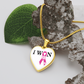 I Won, Breast Cancer Survivor Heart Pendant Necklace, Breast Cancer Support Jewelry