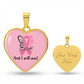 I Will Fight and I Will Win Heart Necklace – Breast Cancer Support Pendant, Pink Ribbon Fighter Survivor Jewelry Gift