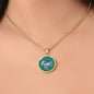 Ovarian Cancer Support Necklace, Fight Cancer Circle Pendant, Strength Courage Hope Jewelry, Survivor Gift, 18K Gold Finish or Stainless Steel