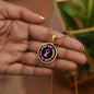 Breast Cancer Support Circle Necklace, Pink Ribbon Survivor Gift, Courage Hope Strength Love, Engravable Stainless Steel or 18K Gold Finish