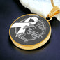 Lung Cancer Support Necklace with White Ribbon, Hope Faith Cure Circle Pendant, Personalized Cancer Awareness Gift, Engraving Available