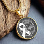 Lung Cancer Support Necklace with White Ribbon, Hope Faith Cure Circle Pendant, Personalized Cancer Awareness Gift, Engraving Available