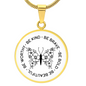 Inspirational Be Kind Be Brave Be Bold Necklace – Engravable circle pendant in 18K gold finish or stainless steel, empowering gift for her