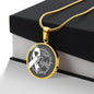 Lung Cancer Support Necklace with White Ribbon, Hope Faith Cure Circle Pendant, Personalized Cancer Awareness Gift, Engraving Available