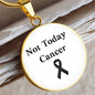 Not Today Cancer Necklace, Skin Cancer Awareness Black Ribbon Pendant, Inspirational Cancer Support Gift, Encouragement Gift for Fighters & Survivors